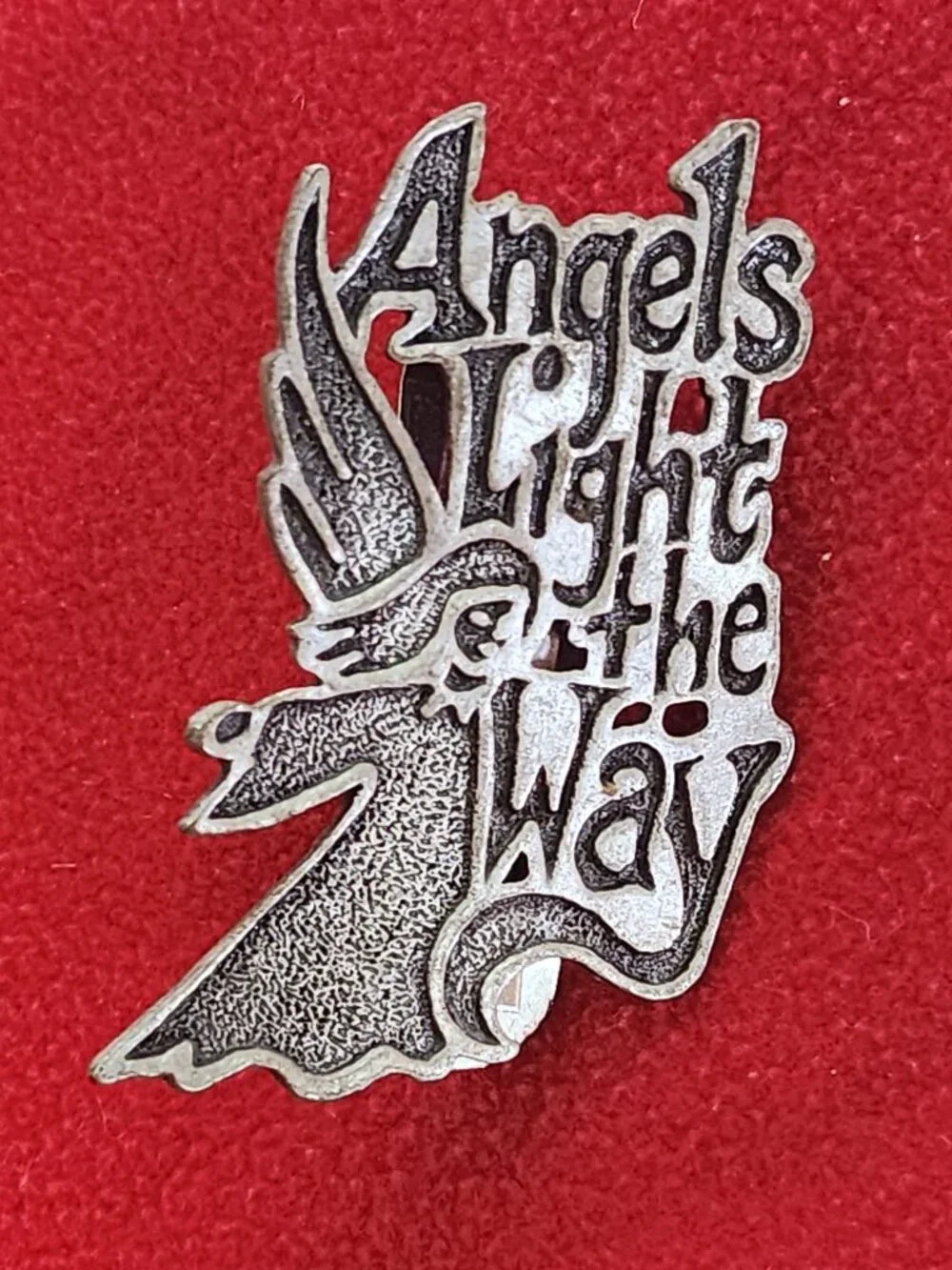 Camco Vintage Silver Tone Angels Light the Way Guardian Angel Visor Money Clip